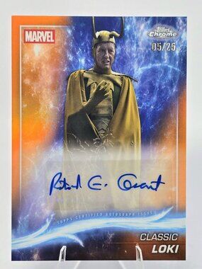 2025 Topps Chrome Marvel Studios Classic Loki #aa-rg Orange Refractor /25 Auto